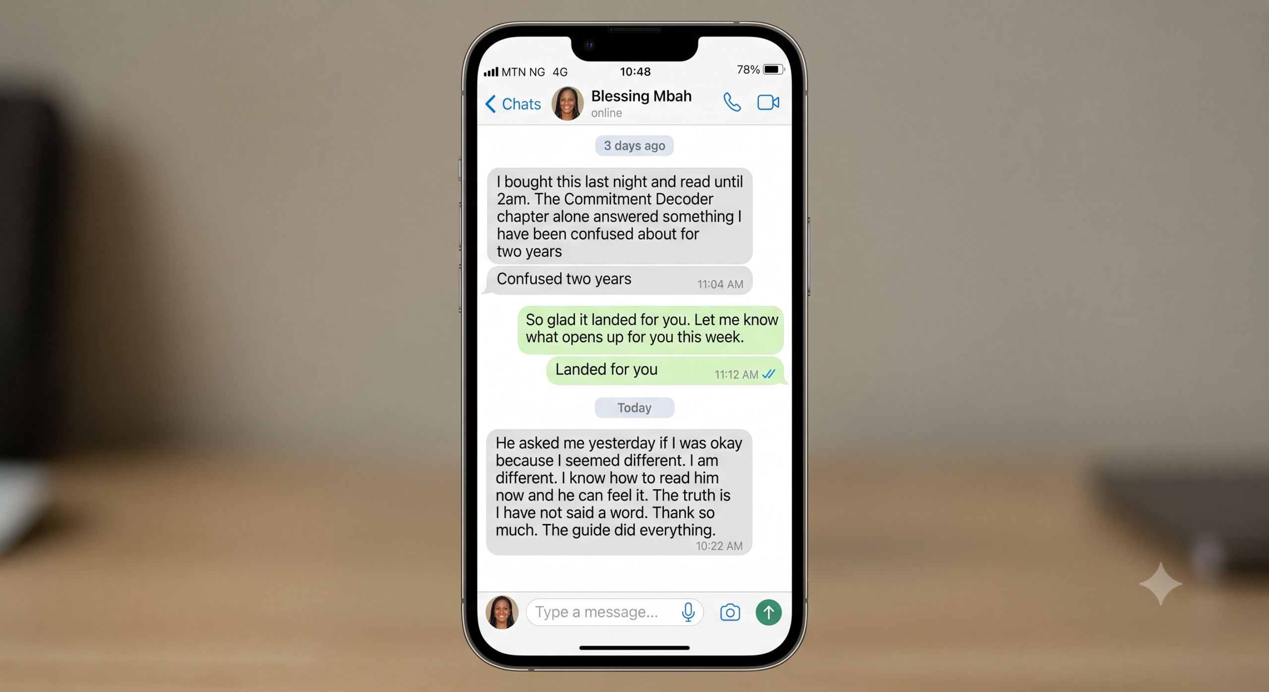 Real buyer WhatsApp testimonial