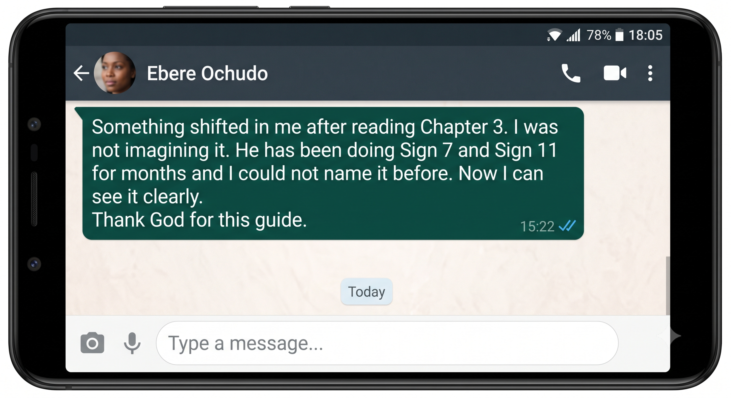 Real buyer WhatsApp testimonial